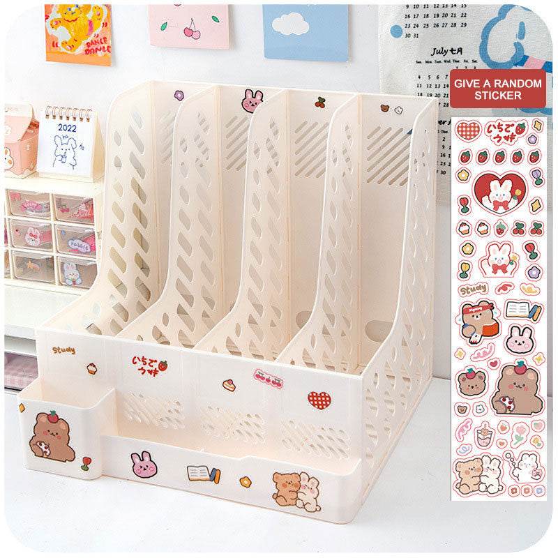Plastic Desk Organizer File Tray Book Stand Office Rack
