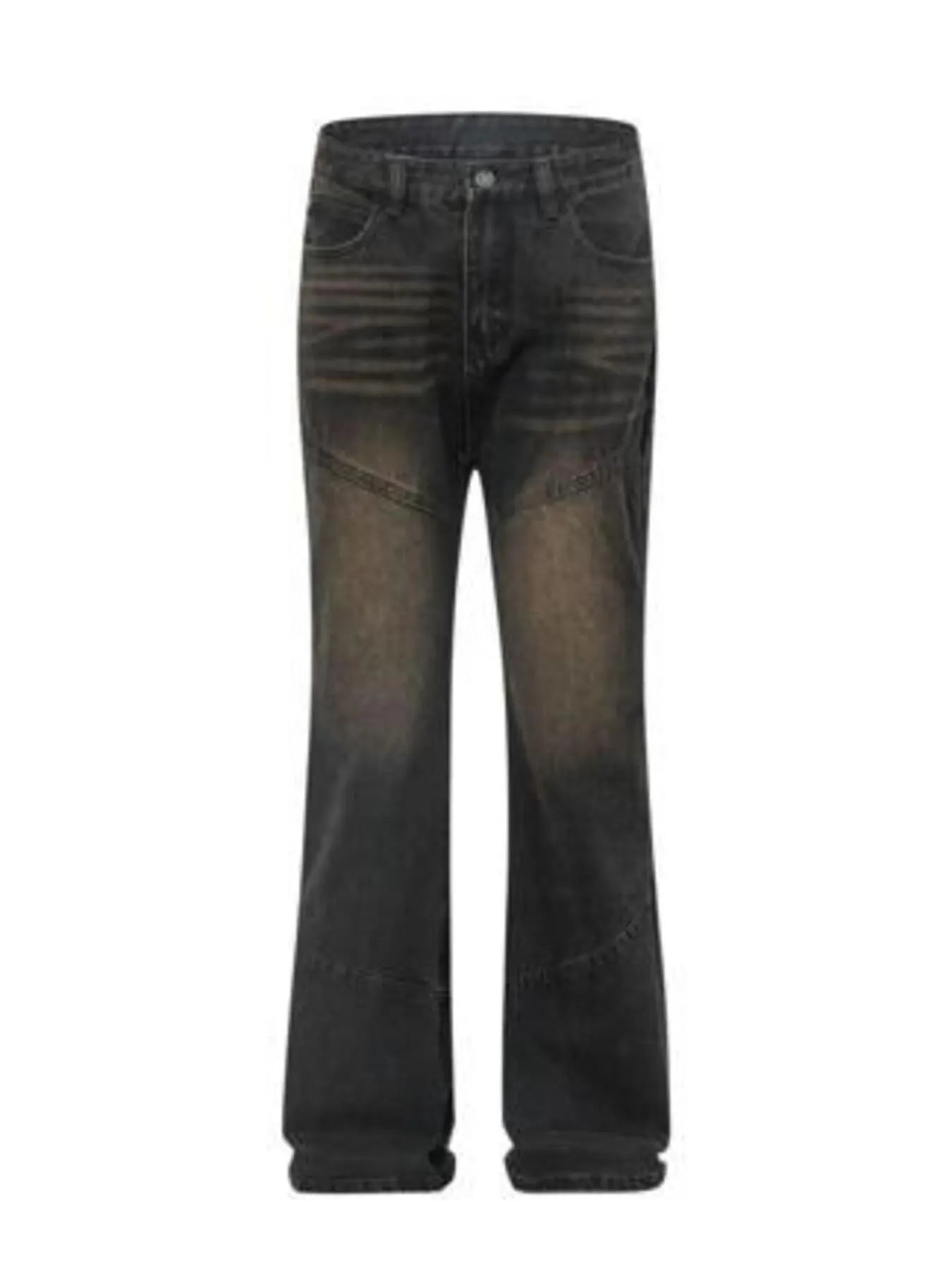 Men's Full Size Vintage Wash Bootcut Denim Jeans Plus Size - Velora