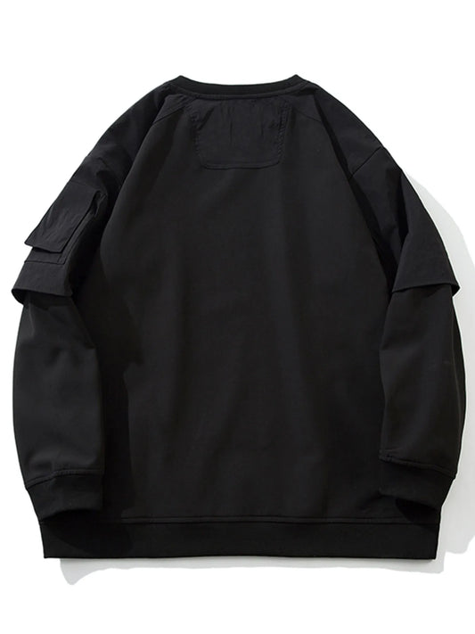 Men's Plus Size Oversized Layered Sleeve Sweatshirt - Velora
