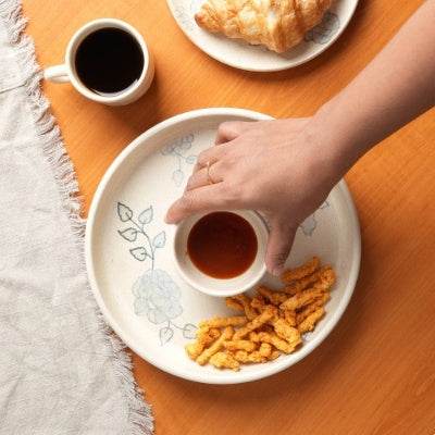 Handcrafted Ceramic Chip And Dip Bowl Stylish Serving Bowl For Parties Gatherings - Velora