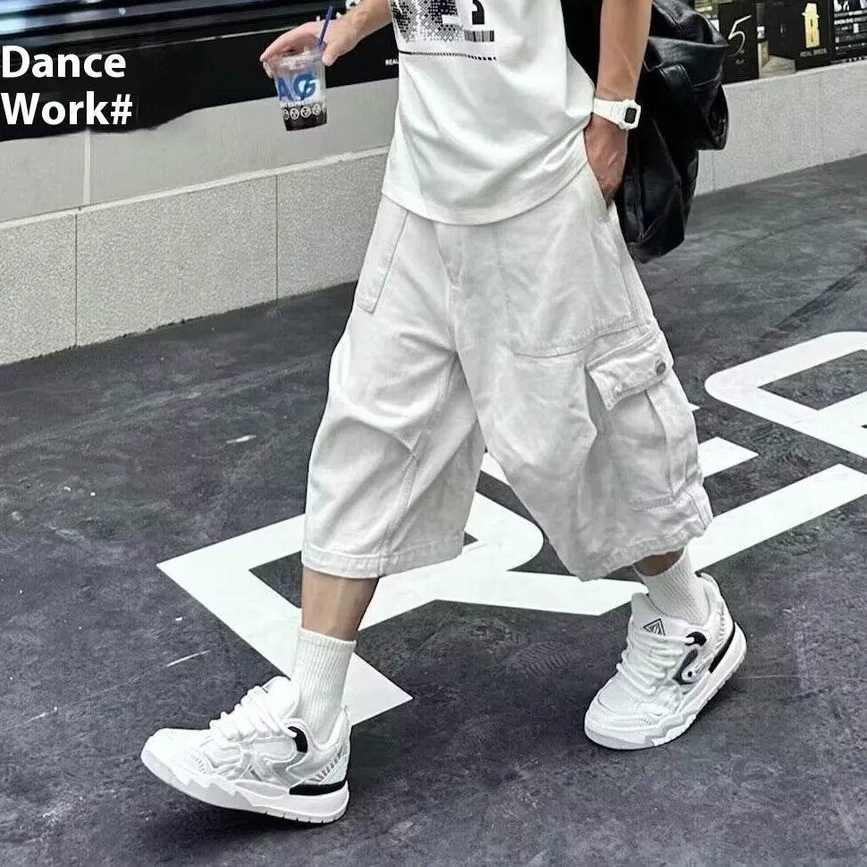 All-matching Loose Straight Cargo Cropped Baggy Pants Casual Trendy - Velora