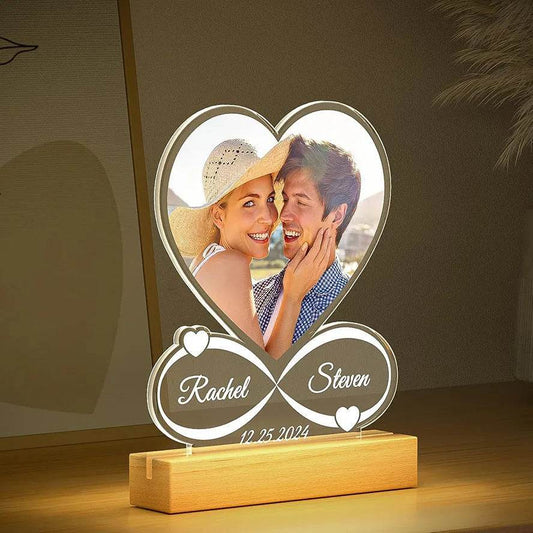 Customized Personalized Valentine Acrylic Lovers Night LED light picture frame - Velora