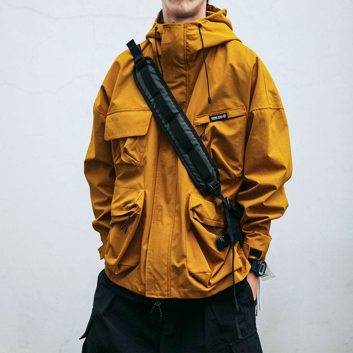 Hooded Jacket Men's Loose Three-dimensional Pocket Functional Windproof Jacket Casual Clothing - Velora