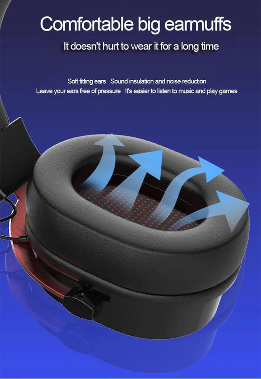 2.4G wireless PC gaming headset headphones microphone led light up - Velora Luxury Fashion