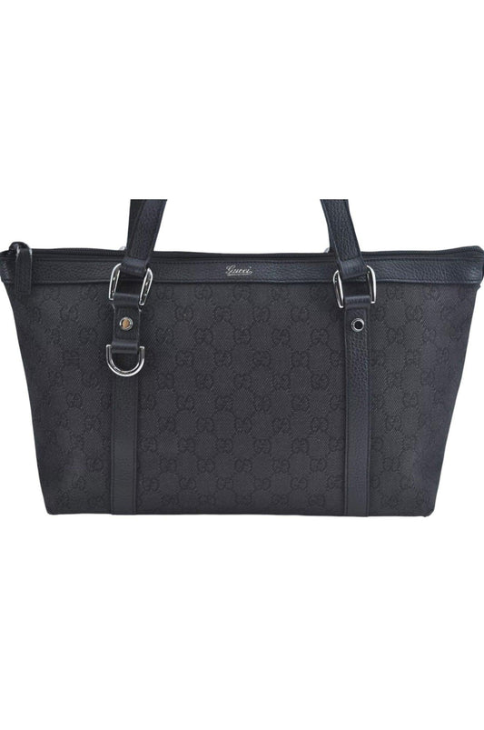 GUCCI Abbey Shoulder Tote Bag GG Canvas Leather 268640 Black L0797 - Velora