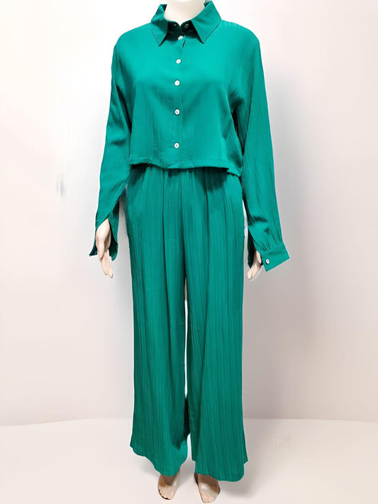 Green Pantalone & Shirt Set - Velora