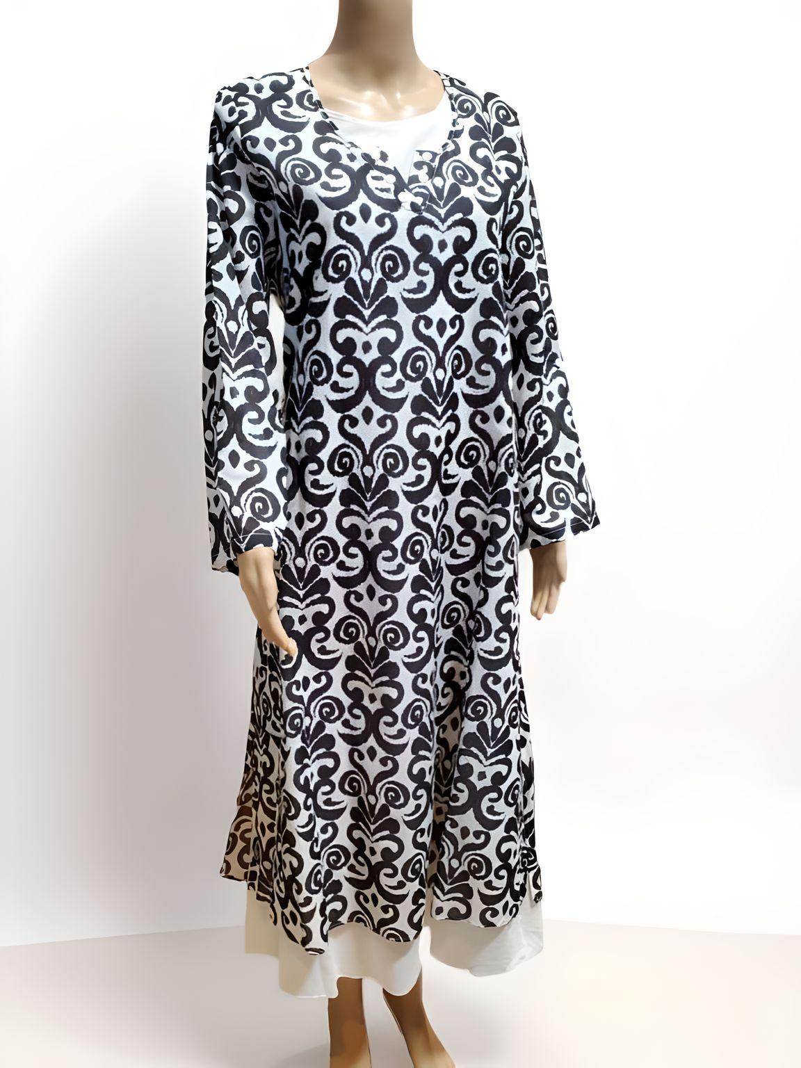 Printed Long Dress - Velora