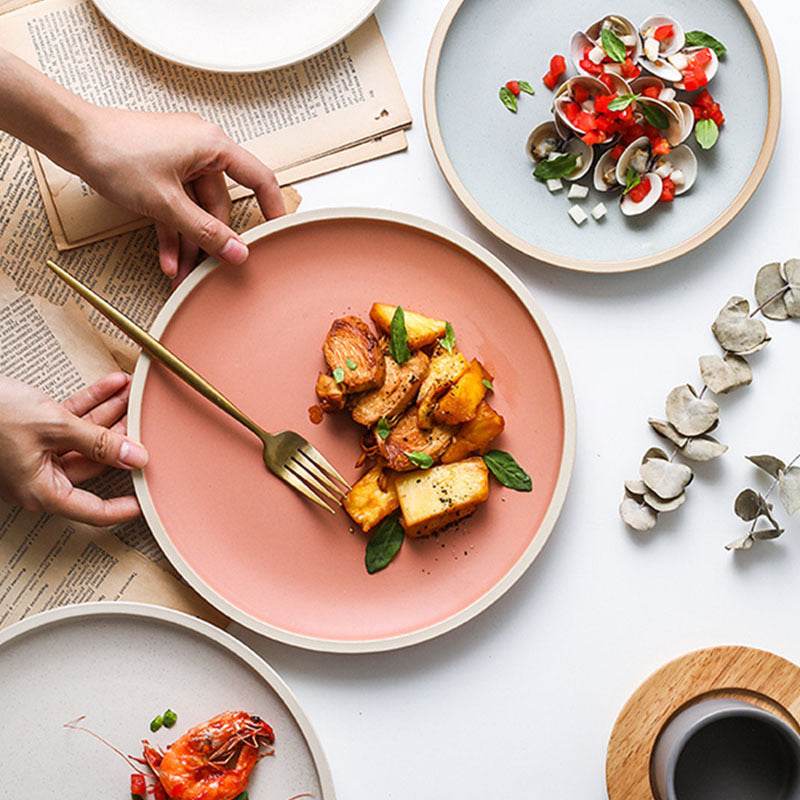 Pure color matte ceramic plate - Velora