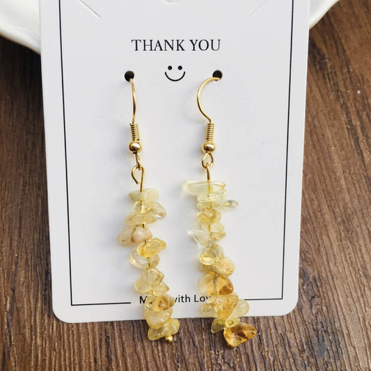 Handmade DIY Natural Crystal Stone Beaded Earrings - Velora