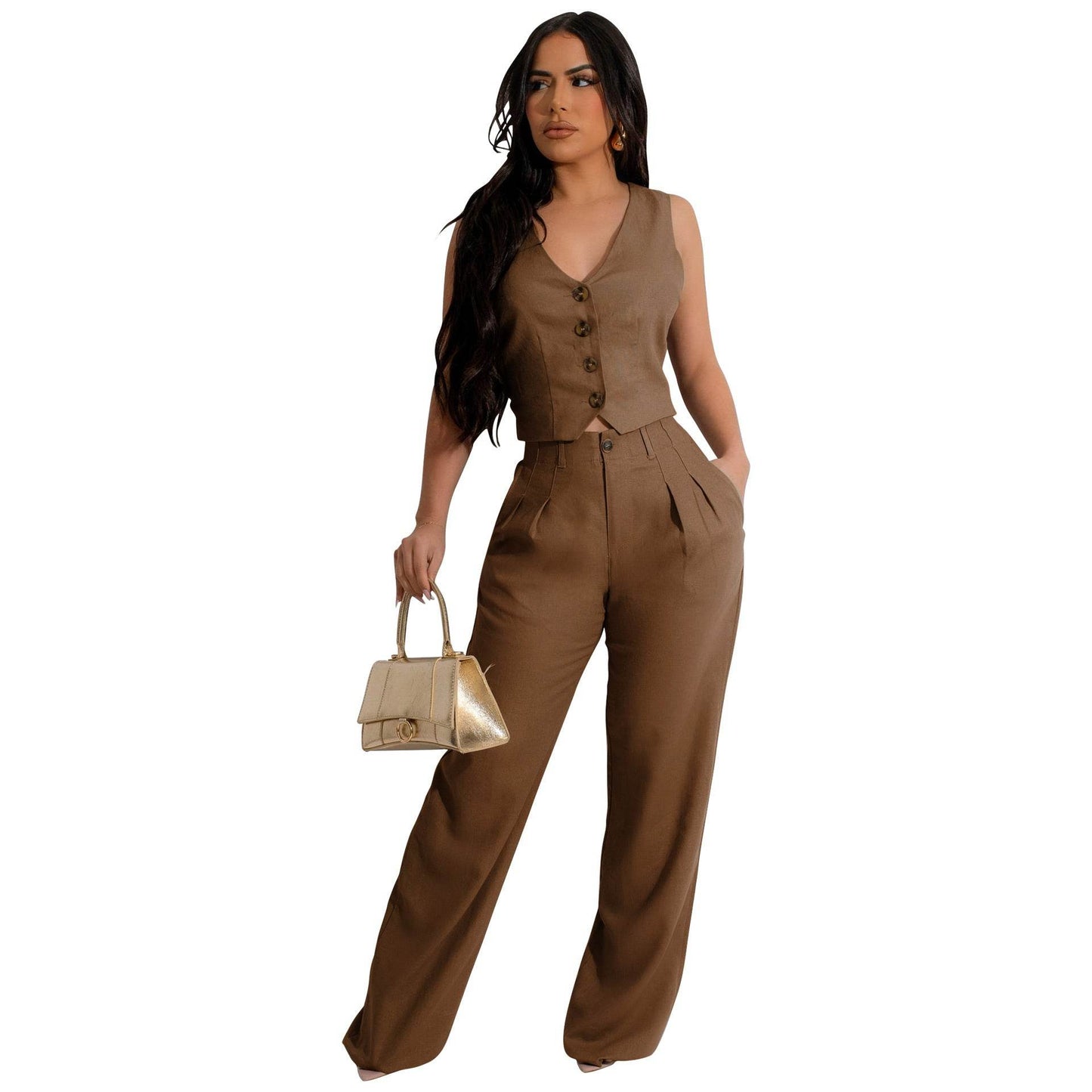 Two-piece Set Vest Jacket Suit Office OL Commuting Summer - Velora