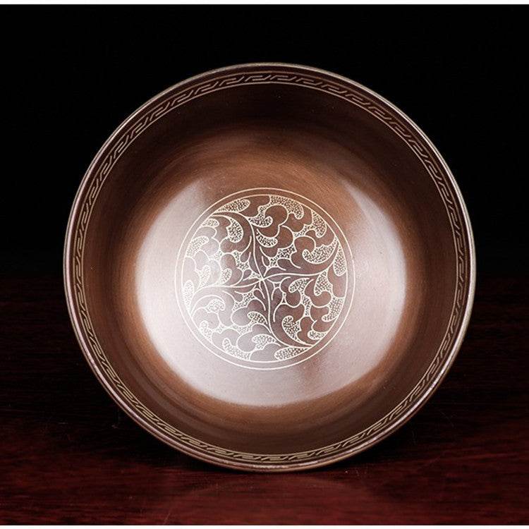 Buddhist supplies India pure copper Dharma cup red copper carved eight auspicious thickened Dharma cup wine cup - Velora