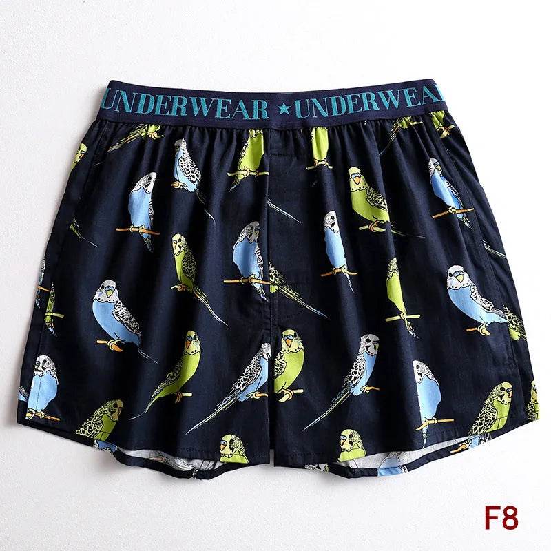 Cartoon Printed Cotton Men's Underwear Loose Boxer Short Breathable