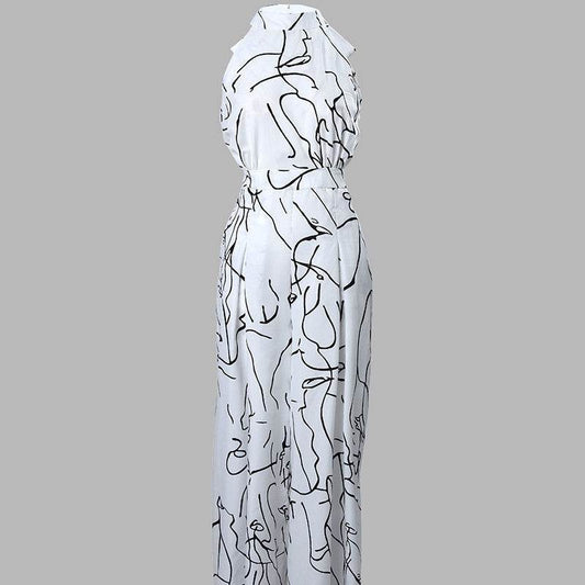 Women's Elegant Elegant Waist Belt Jumpsuit - Velora