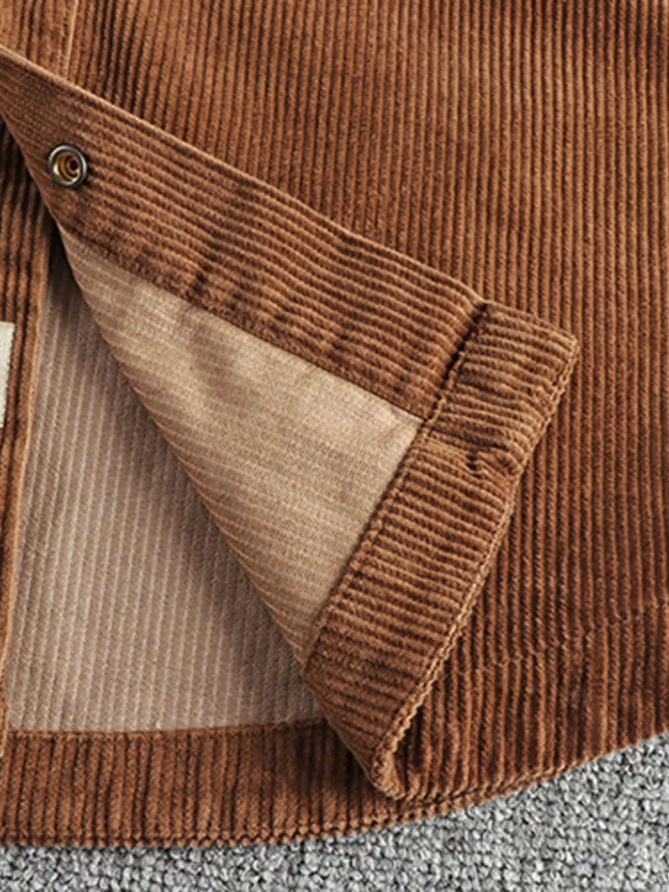 Men's Plus Size Corduroy Button Up Long Sleeve Jacket - Velora