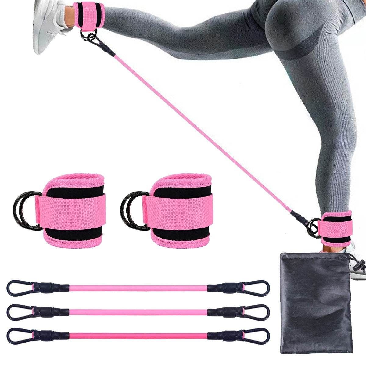 Ankle Strap Resistance Bands Hip Leg Strength Pull Rope Fitness Elastic Training Home Yoga Pilate Crossfit Workout Gym Equipment - Velora