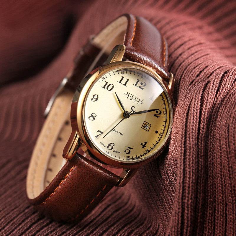 Retro Women's Simple Digital Calendar Casual Watch - Velora