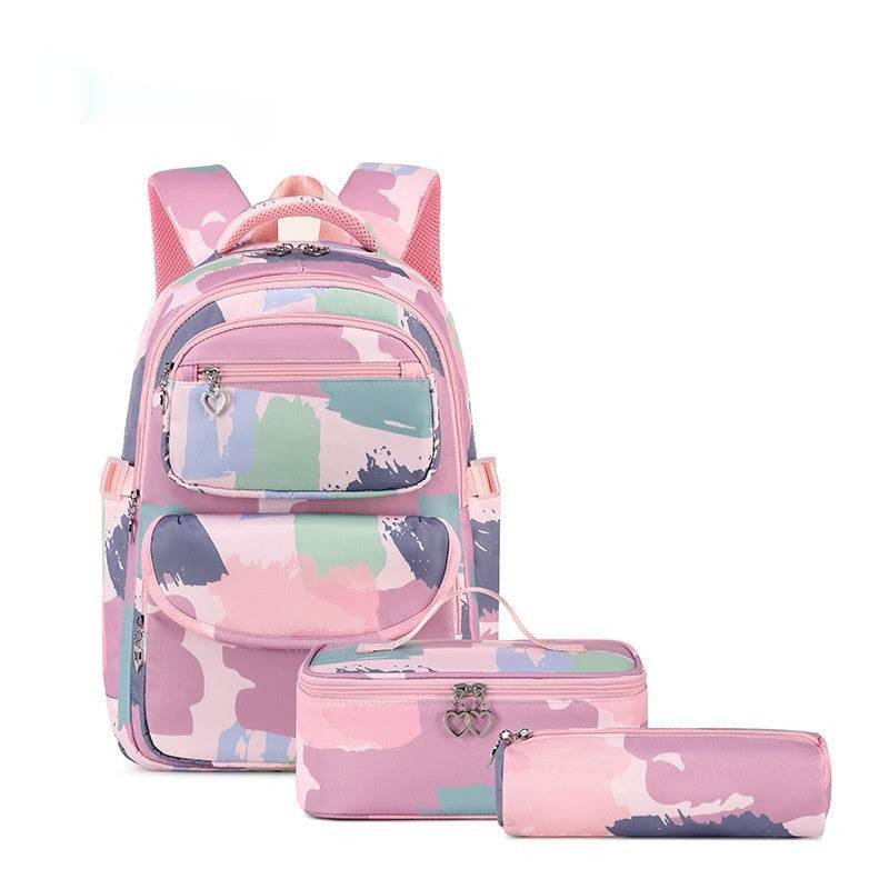 Printed Schoolbag Three-piece Fashion Backpack - Velora