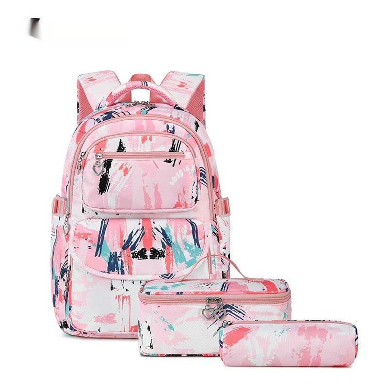 Printed Schoolbag Three-piece Fashion Backpack - Velora