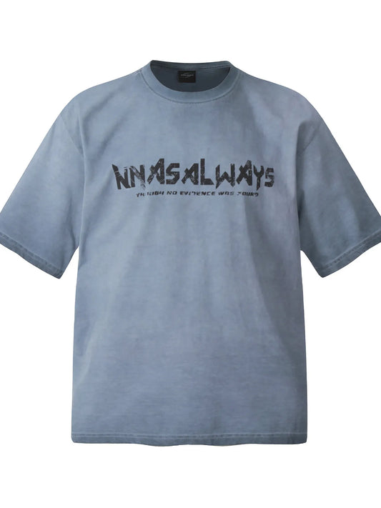 Men's Letter Graphic Round Neck T-Shirt - Velora