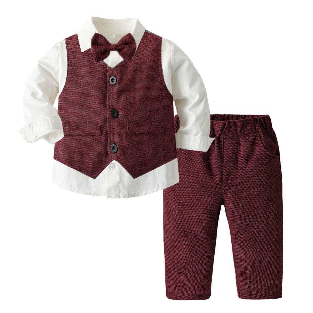 Boys Autumn Clothing Children's Suit Three-piece Set - Velora