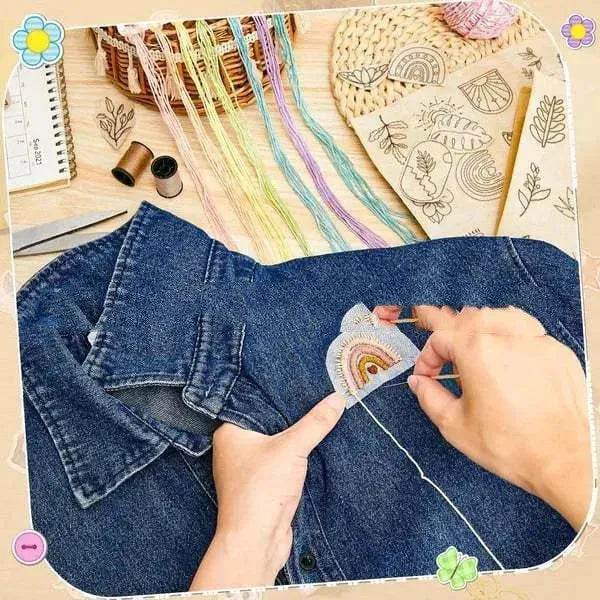 50pcs Water Soluble Stick and Stitch Embroidery Patterns stickers for Clothes - Velora