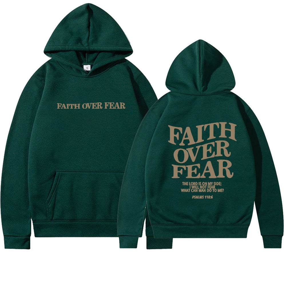Faith Over Fear Christian Hoodie Christian Sweatshirt Jesus Hoodie Trendy Hoodie Bible Verse Shirt Unisex Aesthetic Clothes - Velora