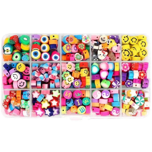 24 Grid 480 PCs Colorful Polymer Clay Beaded Set DIY Bracelet - Velora