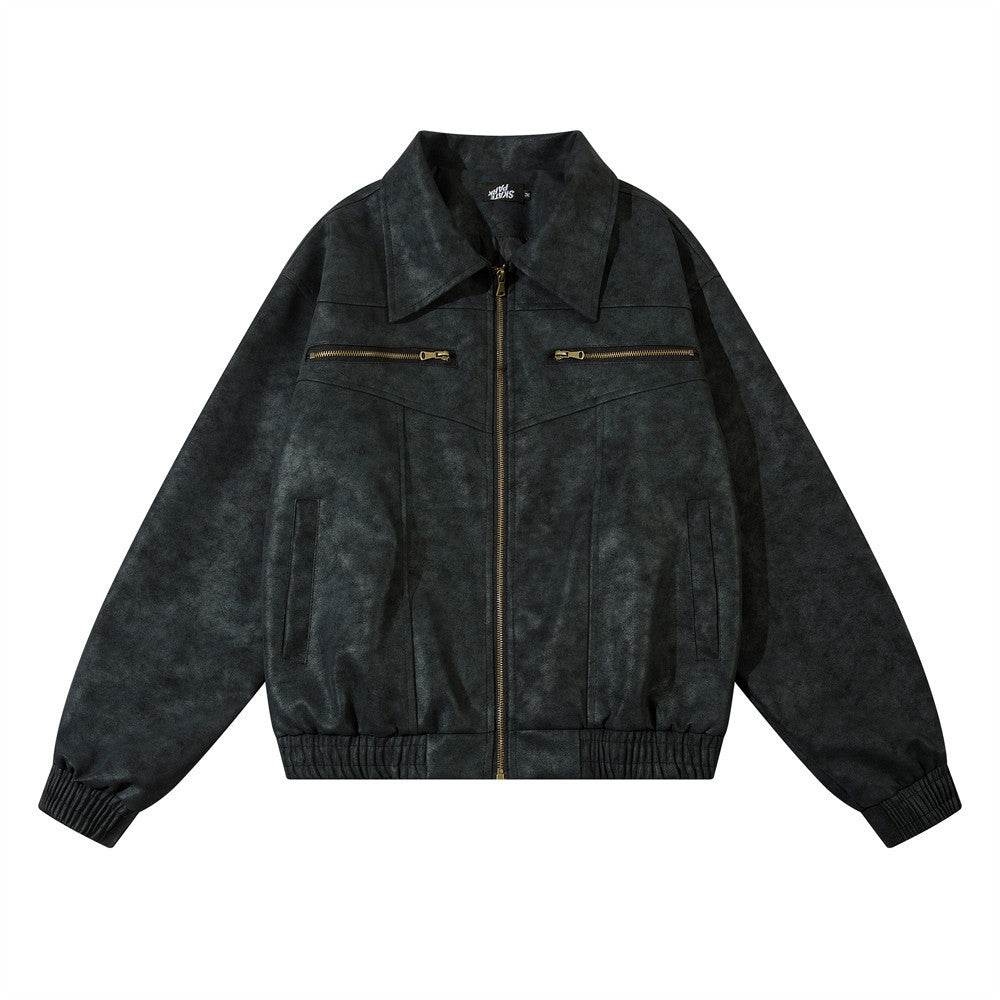 American Street Hip Hop Casual Flying Motorcycle PU Leather Jacket - Velora