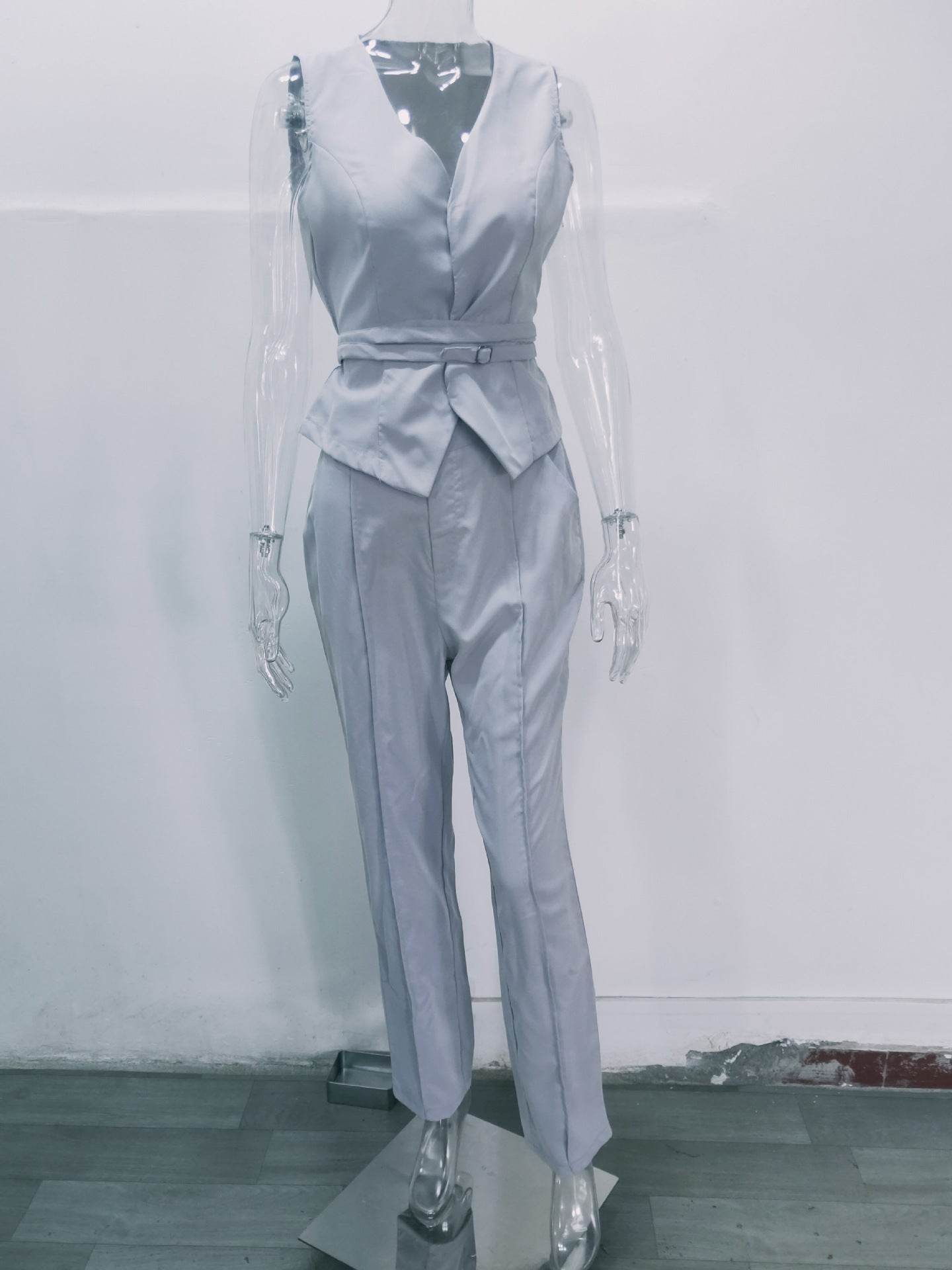 Temperament Waist-controlled Sexy Vest Skinny Pants Two-piece Set - Velora