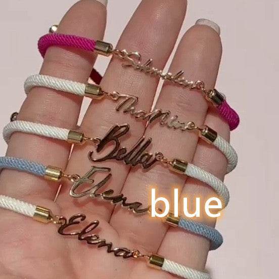 Personalized Colorful Rope Chain Custom Name Bracelet Personalized Adjustable Name Jewelry For Girls - Velora