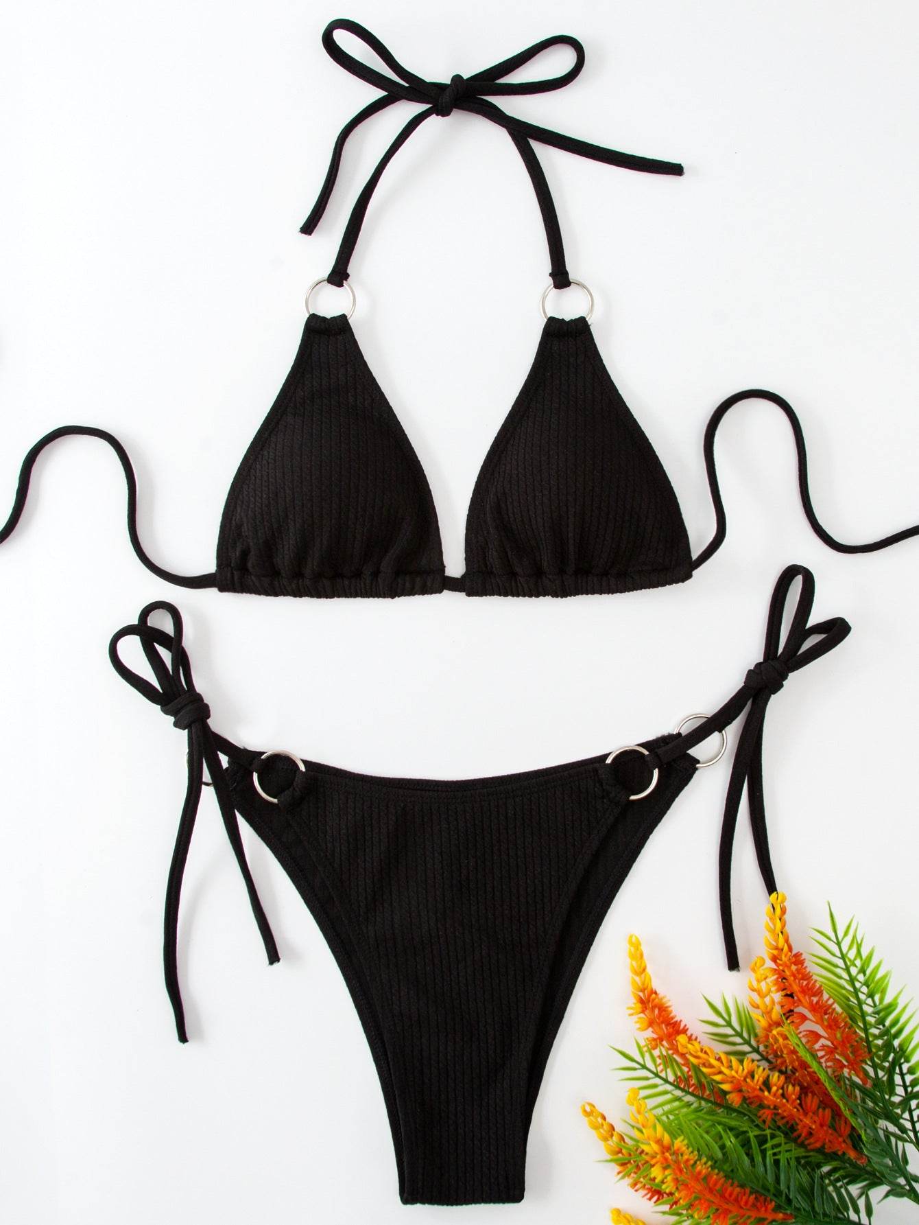 Sexy Bikini Set Summer Side Tie Thong Bandage Style Swimsuit Womens Clothing - Velora