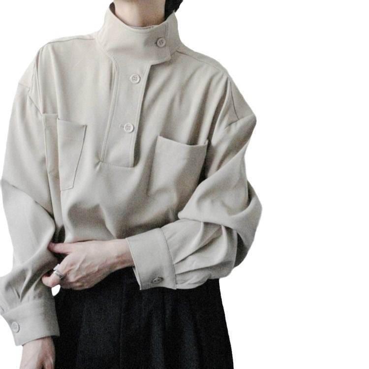 Stand Collar Casual Half Turtleneck Shirt For Men - Velora
