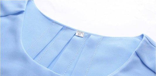 New Spring Summer Women Chiffon Loose Blouse top O-Neck Short sleeve Plus size - Velora