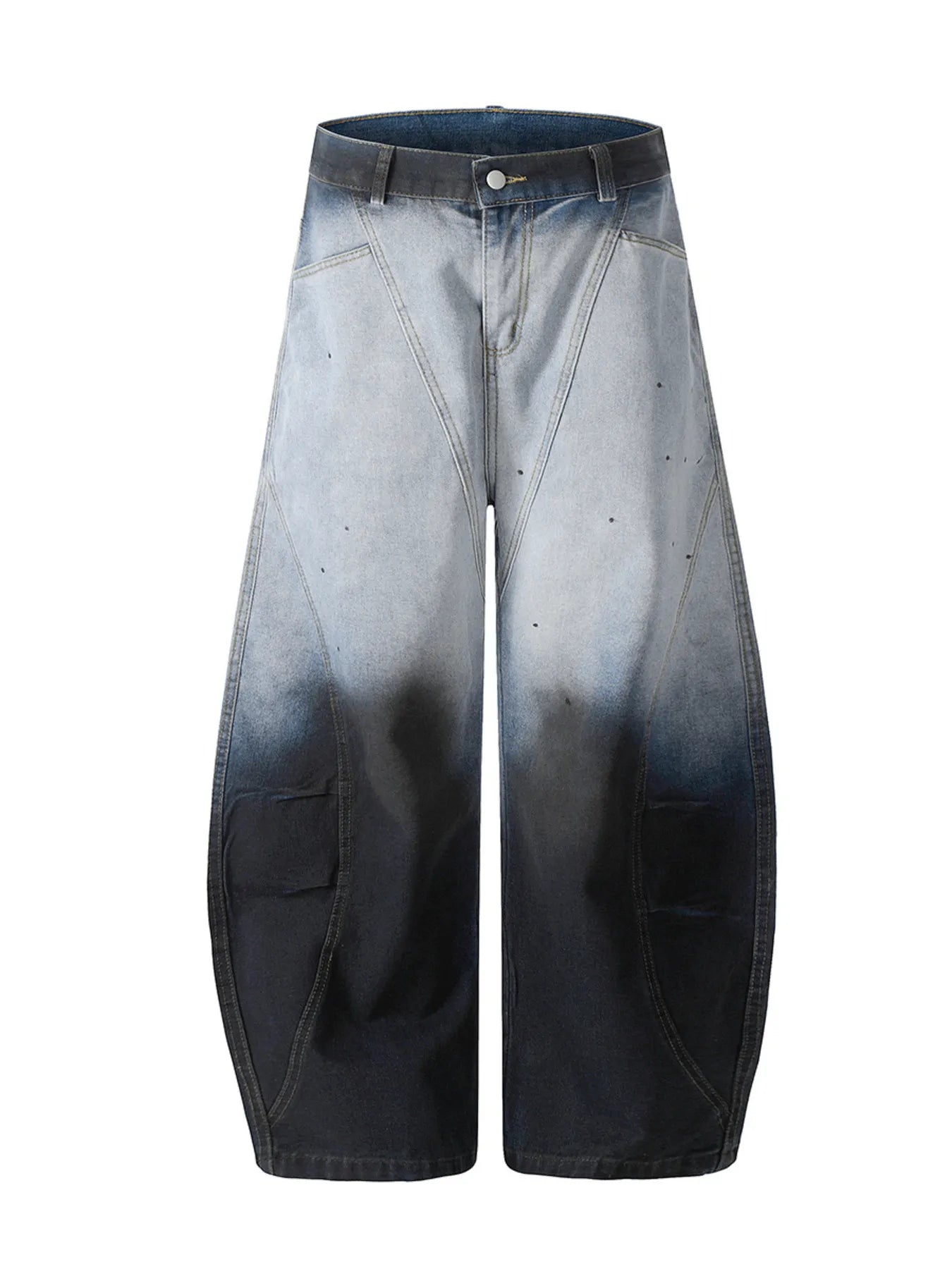 Men's Gradient Curved Jeans with Seam Detail - Velora