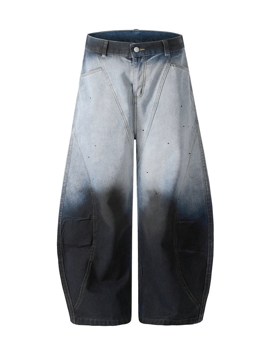 Men's Gradient Curved Jeans with Seam Detail - Velora