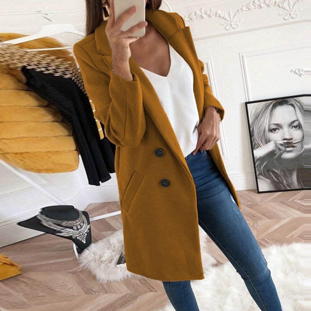 Medium Long Wool Coat - Velora