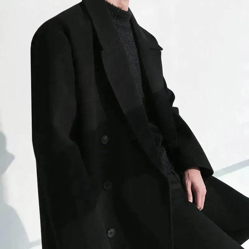 Men trench coat Long Winter woolen coat jacket for men formal winter clothes for men - Velora