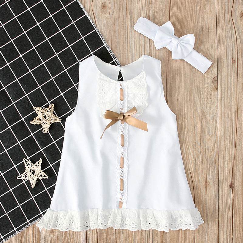 Girls baby sleeveless bow skirt - Velora