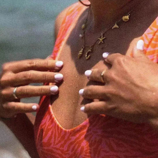 26 Bamboo Letter Necklace Starfish Shell Necklace for Women - Velora