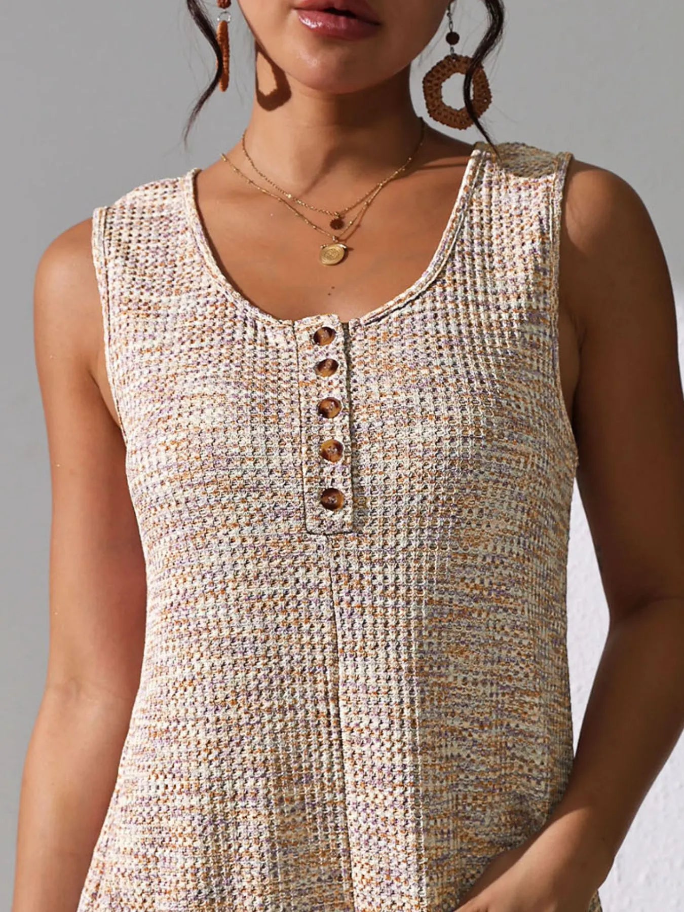 Full Size Button Front Romper with Pockets Plus Size - Velora