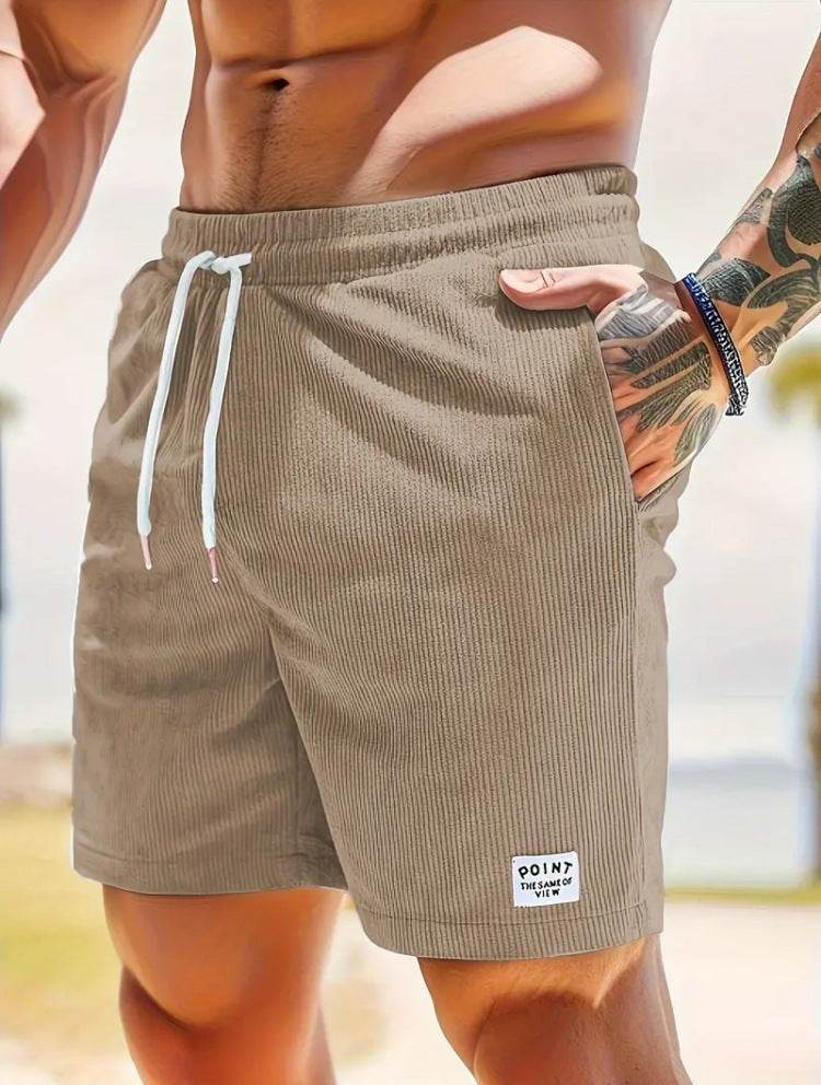 Lace-up Drawstring Shorts Summer Corduroy Sports Short Pants Mens Clothing - Velora