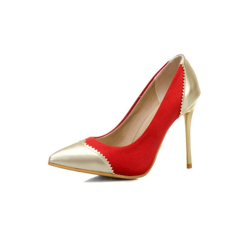 Low stiletto suede patent leather shoes - Velora