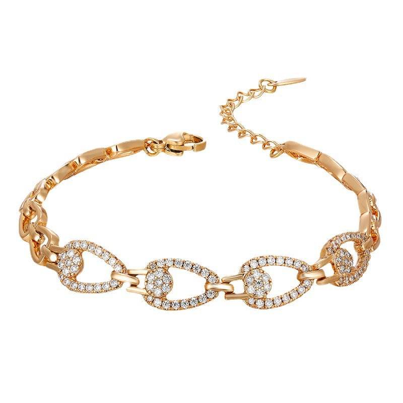 European And American Entry Lux Wind Personalized Bracelet Micro Inlaid Zirconium Hollow Out Stitching - Velora