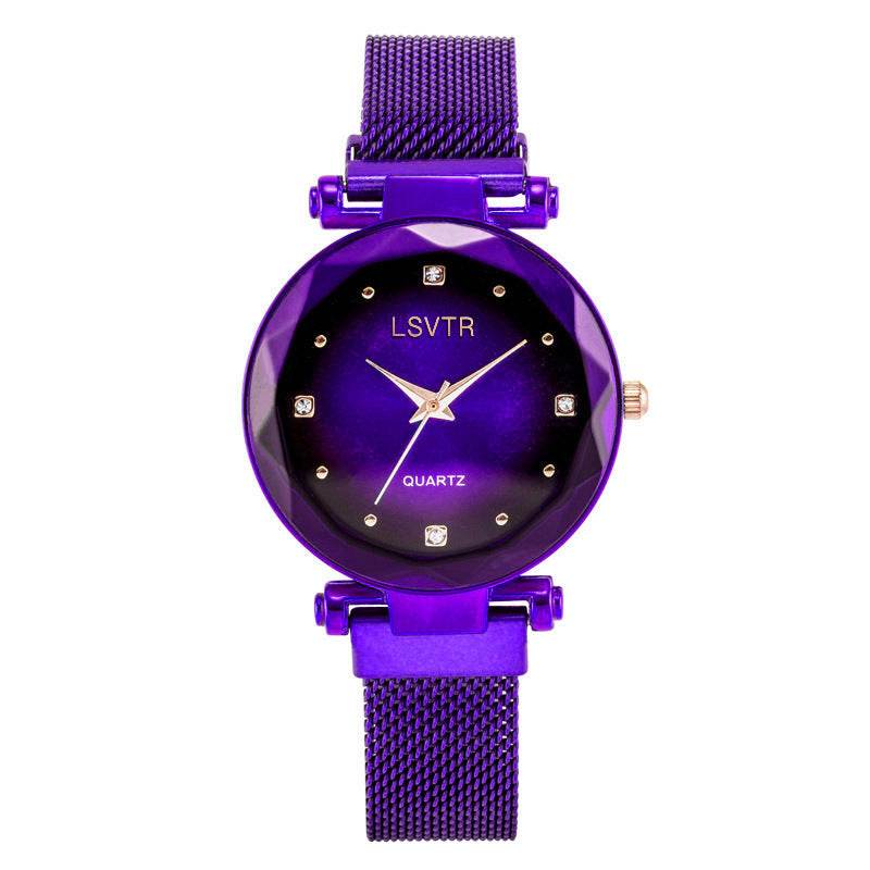 Women's Starry Quartz Lazy Magnet Strap Iron-absorbing Watch - Velora