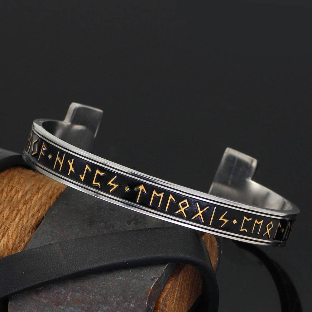 New Titanium Steel Personality Digital Text Bracelet - Velora