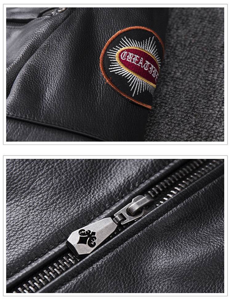Men's Stand Collar Motorcycle Clothing Jacket Coat - Velora
