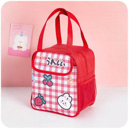 Portable Insulated Kitty Cartoon Preschool Lunch Bag for Kids