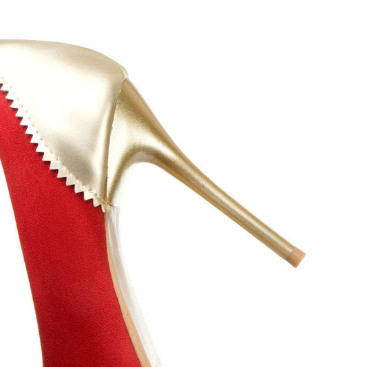 Low stiletto suede patent leather shoes - Velora