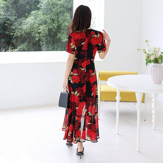 Floral Light Luxury Slim Dress - Velora