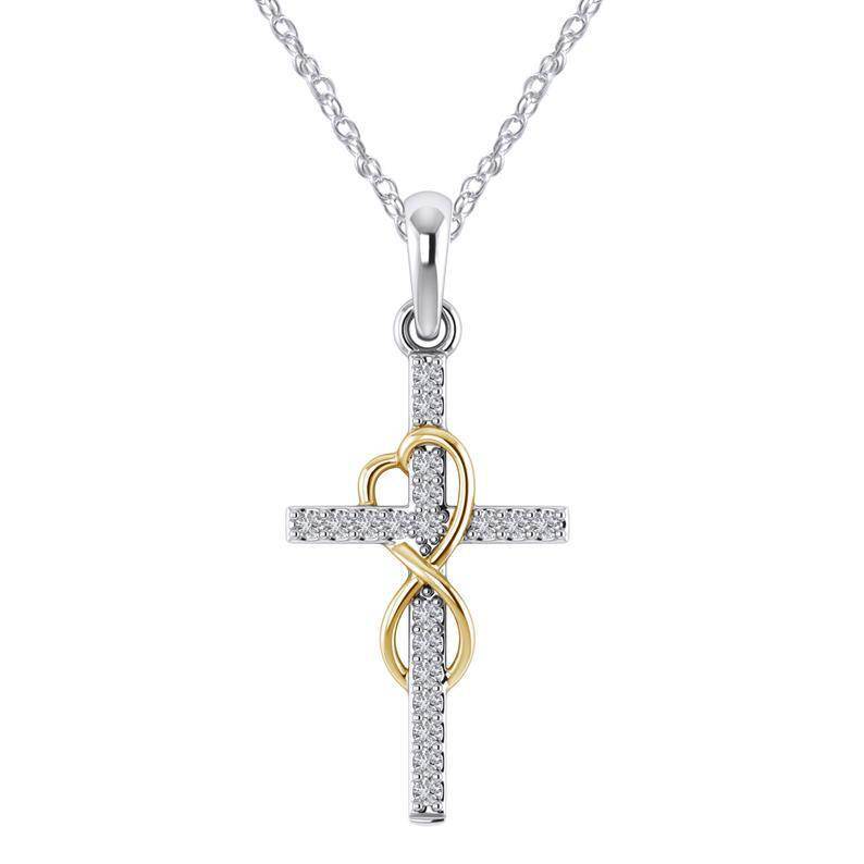 Alloy Pendant With Diamond And Eight-character Cross Necklace - Velora
